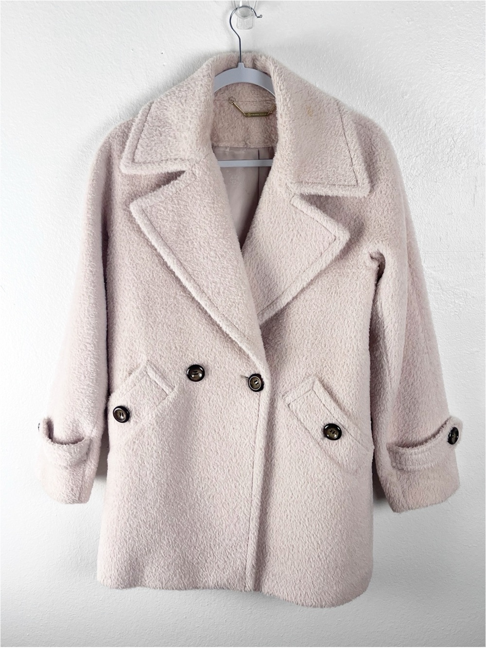 TRINA TURK Alpaca Wool Blend Double Breasted Pockets Lined Coat Size 4